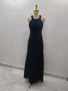 Navy Sequin Formal Gown