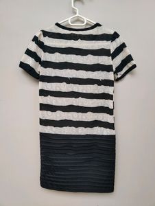 Striped Black &amp; Beige Dress/Top