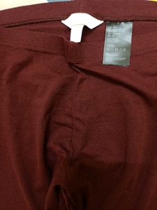 New H&M Maroon Leggings