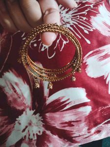 Gold Beaded Bangle Set Of 4