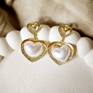 Korean Contemporary Heart Drop Earrings
