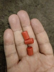 Coral Barrel Beads - Set of 3