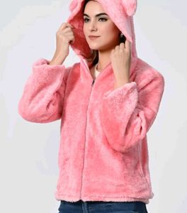 Women Teddy Bear Premium Quality Fur Hoodie Jacket