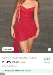 Red Glitter Mini Dress