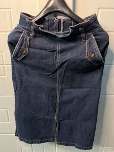 Denim Skirt with Unique Pocket Detail