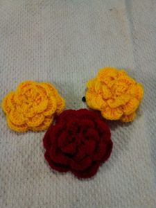 Handmade Flower Crochet Hair Clips