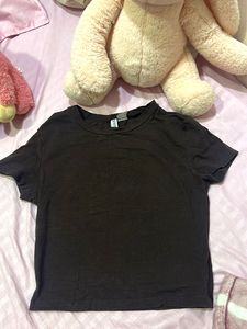 H&M Dark Brown Basic T-Shirt