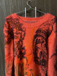 Fuzzy Orange Graphic Sweater