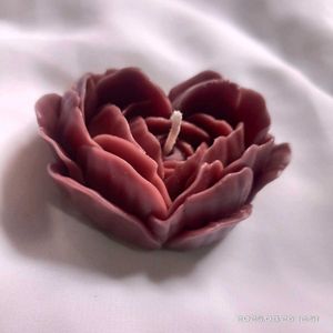 Burgundy Heart Candles