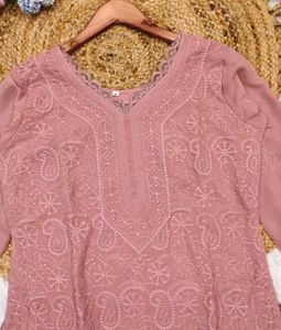 Elegant Pink Embroidered Kurta Set