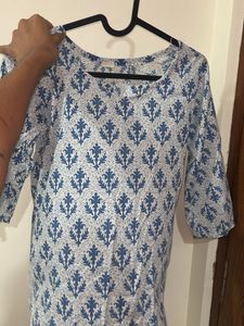 Blue Patterned Tunic Top