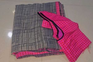 Grey & Pink saree