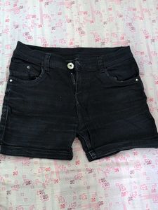 Black Denim Shorts