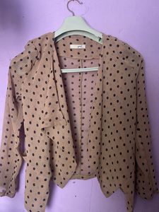 Beige Polca Dot Summer Blazer