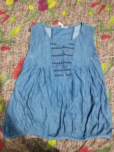 Blue Sleeveless Top
