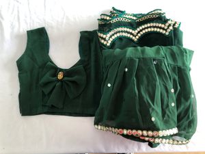 Dark Green Lehenga Choli Set (Women’s)