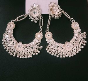 Boho Silver Floral Jhumka