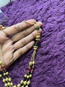 Elegant Layered Gold Tone Beaded Chain Set
