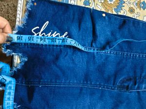 Party Wear Cut Style Denim Skirt For 7-8 Year Girl