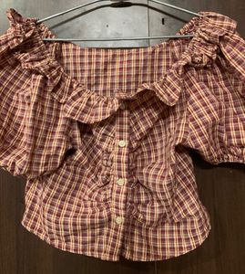 Plaid Ruffle Top