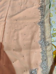 Vintage Saree 40 Years Silver  Zari Handwork