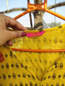 Yellow Printed Kurti