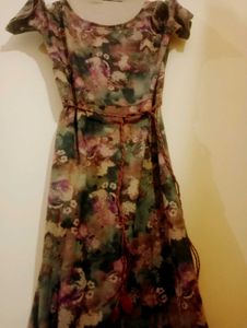 Pricedrop Floral Print Dress with Belt