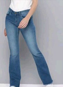 Women Blue Bootcut Heavy Fade Stretchable jeans