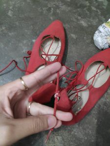 Koovs Red Ballet Flats