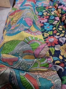 Pure Lenin Kalamkari Saree