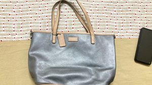 coach park metro baby blue tote purse