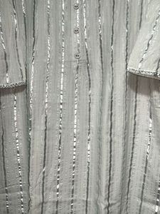 Ethnic Shiny White Straight Kurta