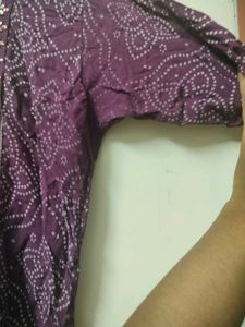 Elegant Purple Bandhani Kurta