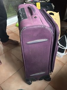 American tourist traveling bag
