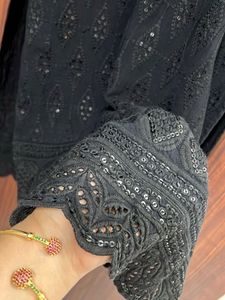 Elegant Black Embroidered Kurta