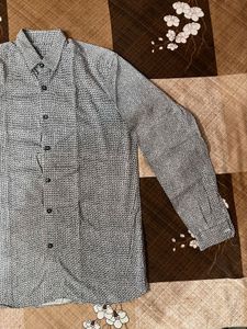 Relaxed Fit Grey Shirt For Men