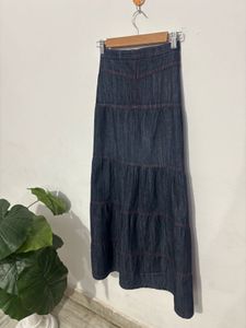 Vintage Embroidery Denim Skirt
