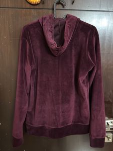 Maroon Velvet Hoodie