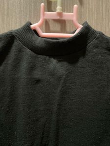 Black High Neck Crop Top