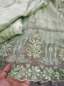 Mint Green Embellished Pakistani Suit