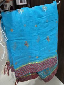 Blue Embroidered Saree