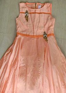Modern Style Peach Coloured Ethic Gown