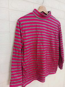 Striped Turtleneck Top