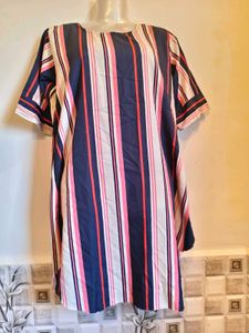 Striped Dress Defect: Bottom needs to be stiched