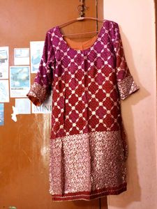 Maroon &amp; Purple Gharara Kameez
