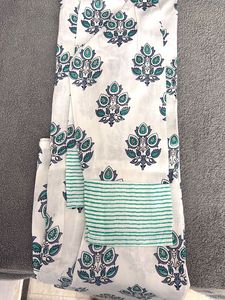 White Printed Kurta Set