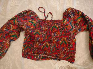 Vibrant Boho Padded Crop Top