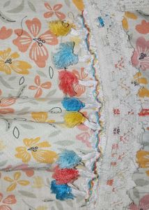 Floral Tassel Trim Fabric