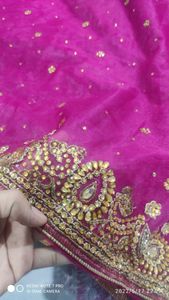 Rani pink saree.(ONLY CASH)
