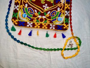 Handmade Krishna Embroidered Sling Bag